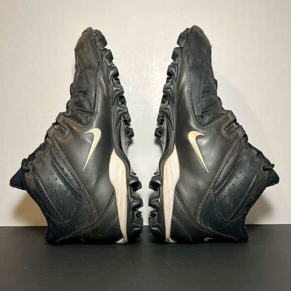 Mens Vintage NIKE Land Shark Phylon Black Leather Football Cleats / Size 11 - Picture 6 of 9